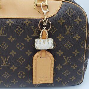 Authentic Louis Vuitton Luggage Nametag with Unbranded Keycharm